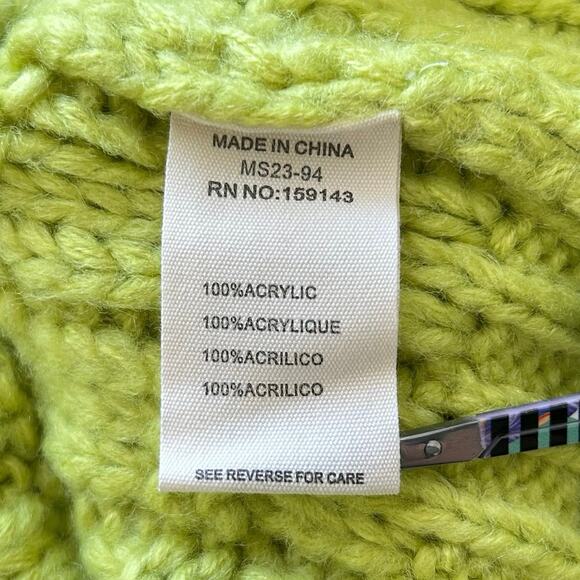 FRNCH Chiara Knit Crewneck Sweater Citron Vert Green - Picture 7 of 7